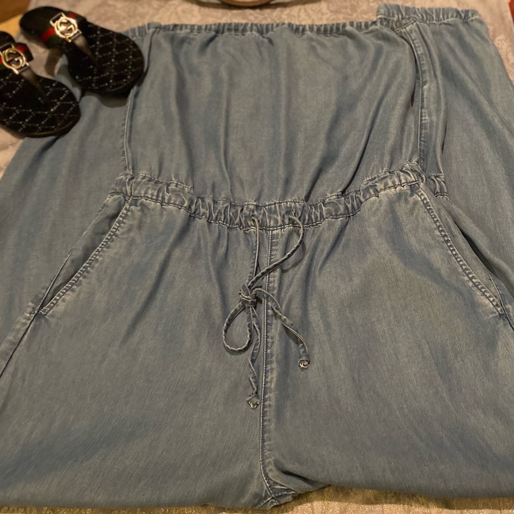 Gently used denim jumpsuit